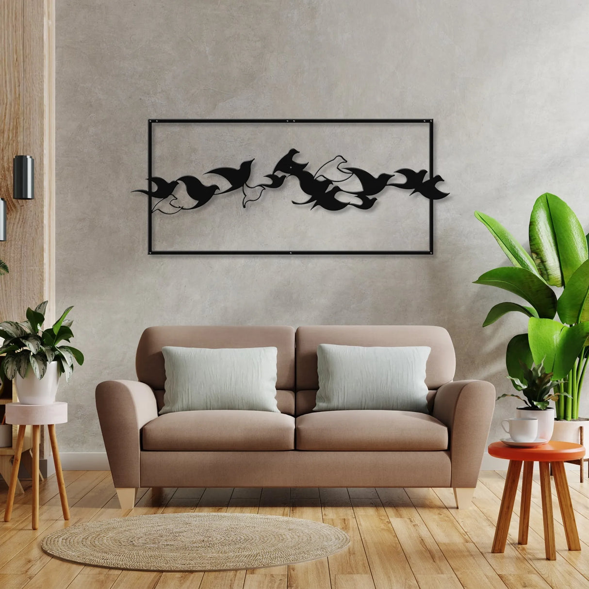 Birds Metal Wall Art – Modern Black Steel Wall Décor