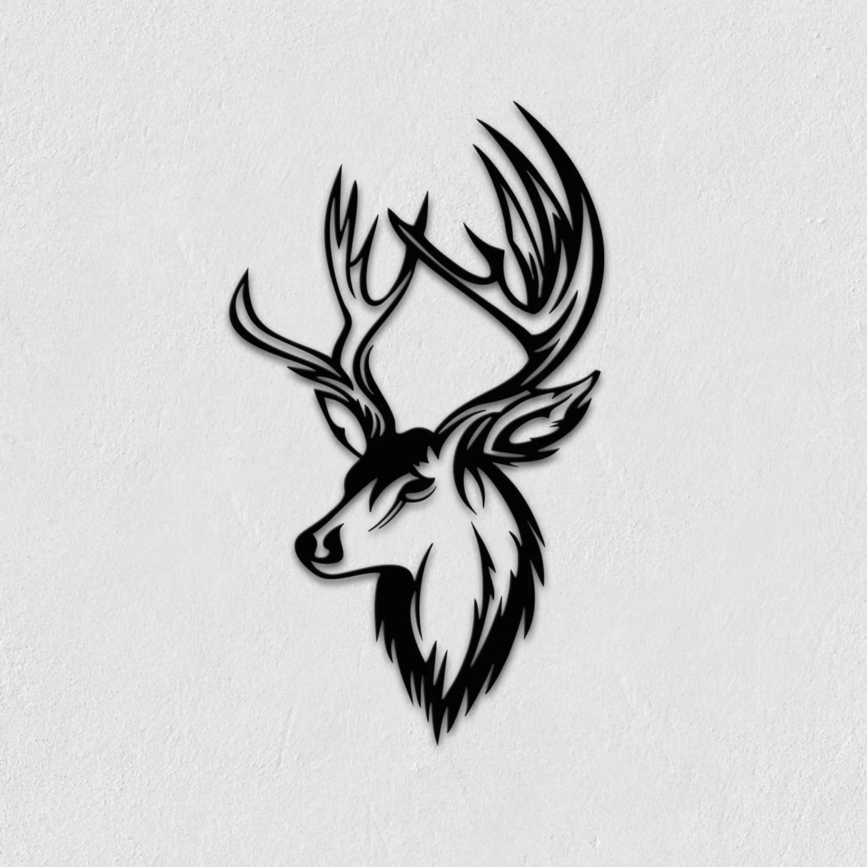 Deer Metal Wall Art – Modern Black Steel Wall Décor