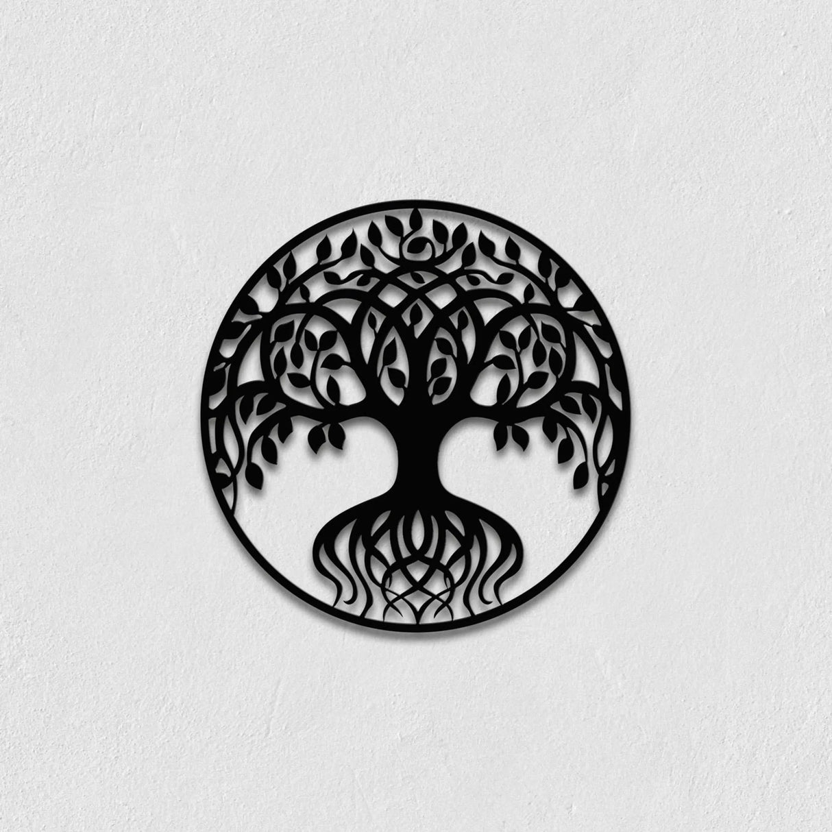 Tree of Life Metal Wall Art – Modern Black Steel Wall Décor