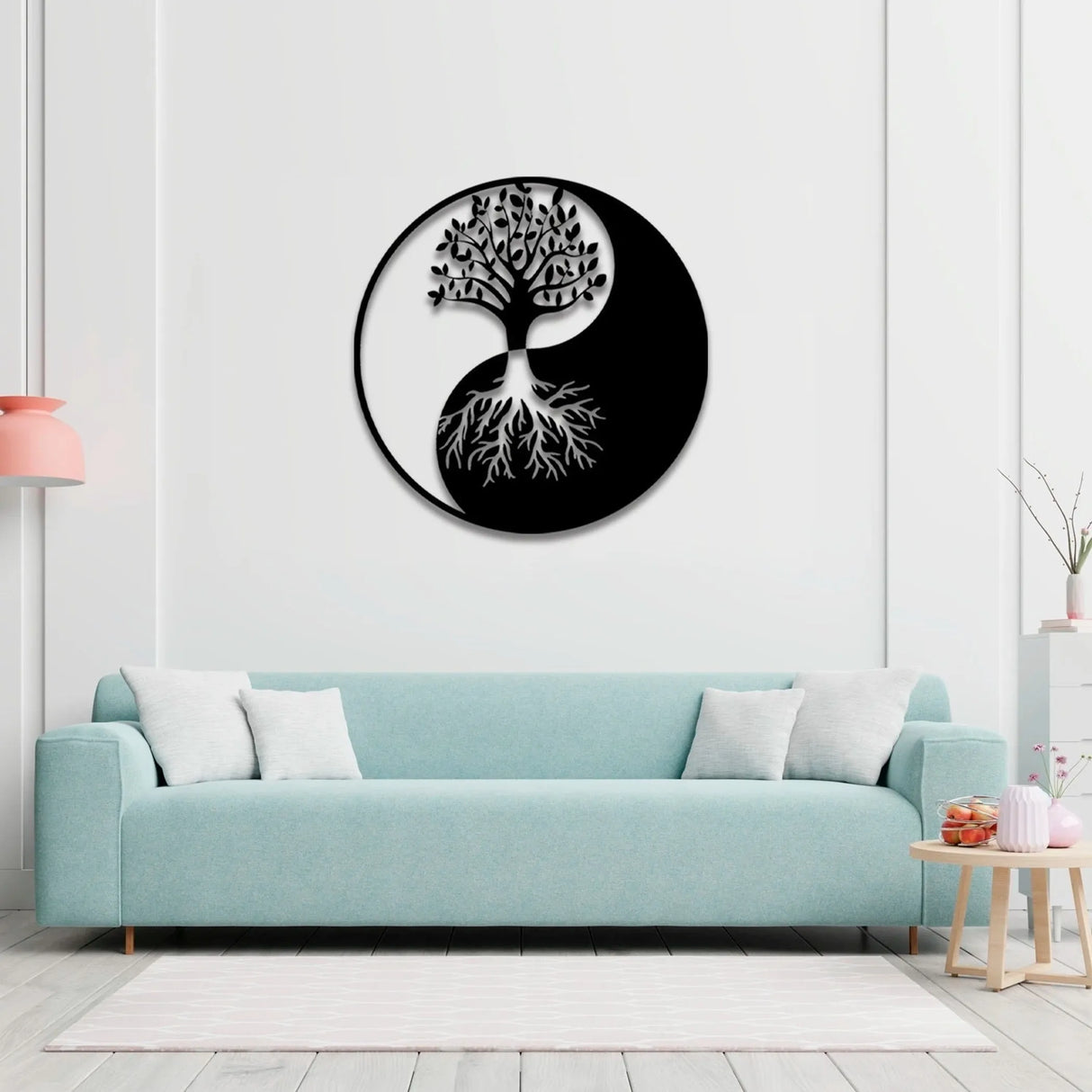 Moon and Sun Metal Wall Art – Modern Black Steel Wall Décor