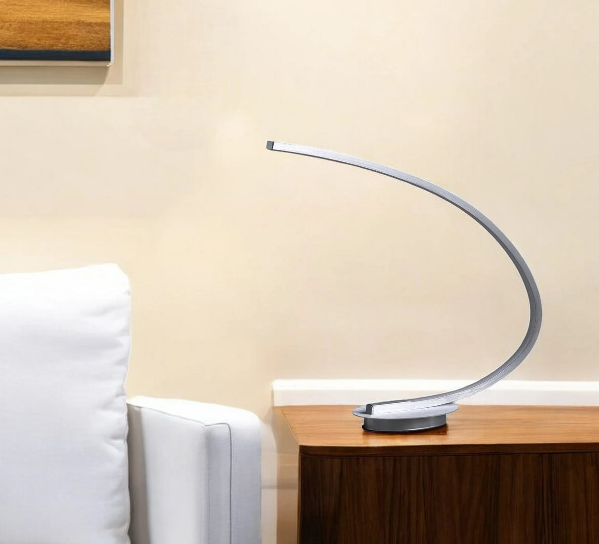 16" Silver Metal Desk LED Table Lamp