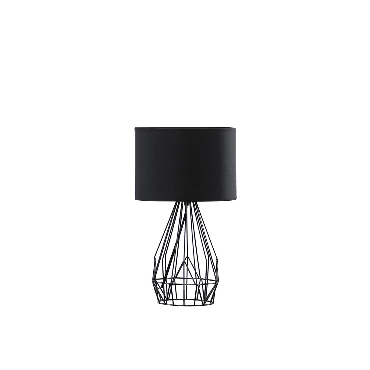 18 Asymmetric Black Cage Metal Table Lamp