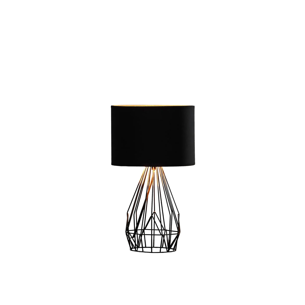 18 Asymmetric Black Cage Metal Table Lamp