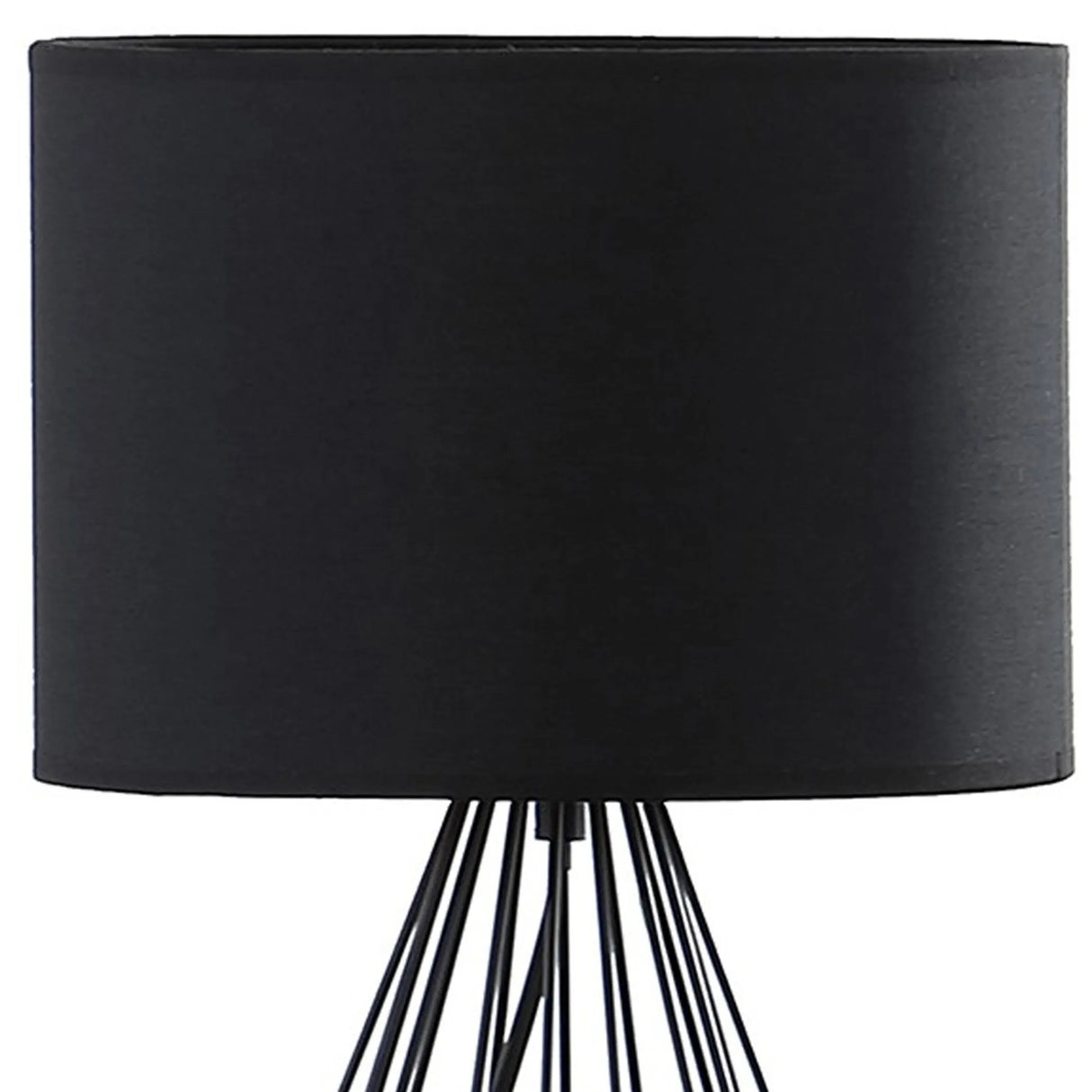 18 Asymmetric Black Cage Metal Table Lamp