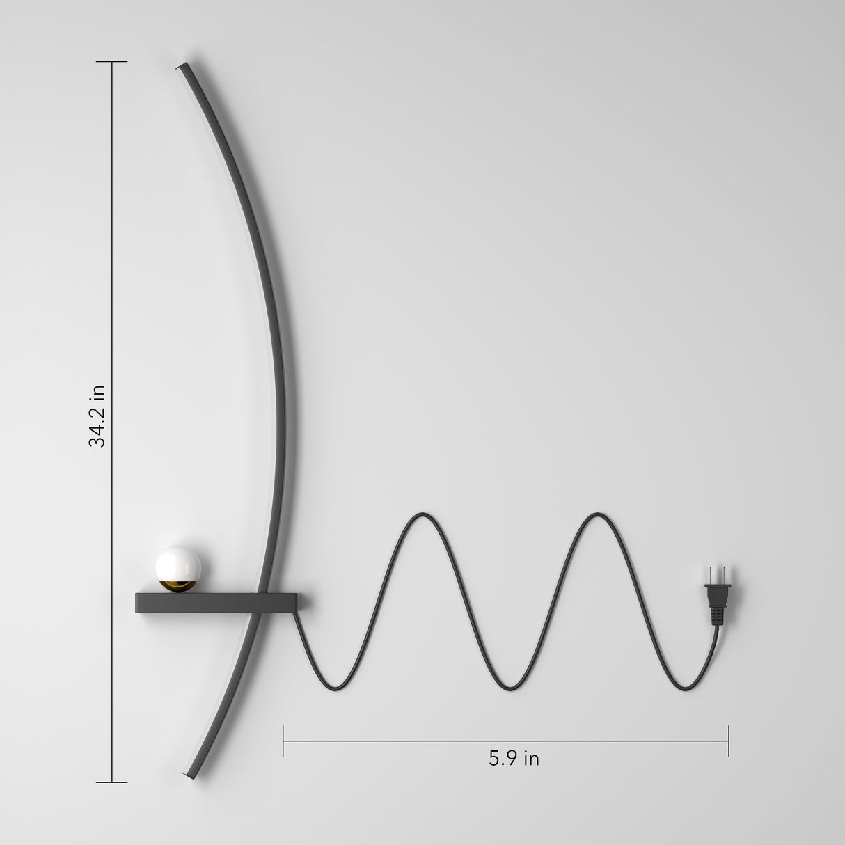 2-Pack Modern Orb Arc Wall Lamp – Dimmable LED Light Set