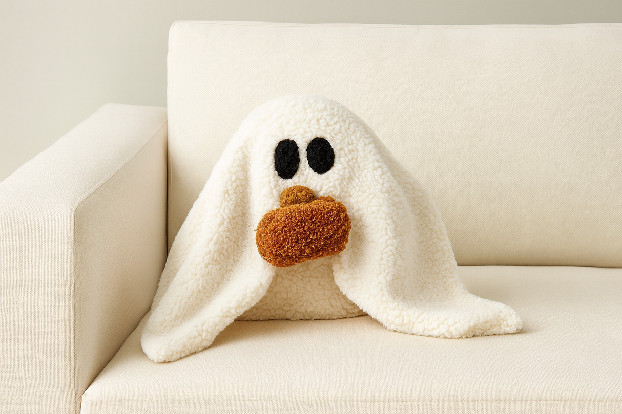 Henry The Ghost Pumpkin Pillow – Cute Halloween & Fall Decorative Cushion