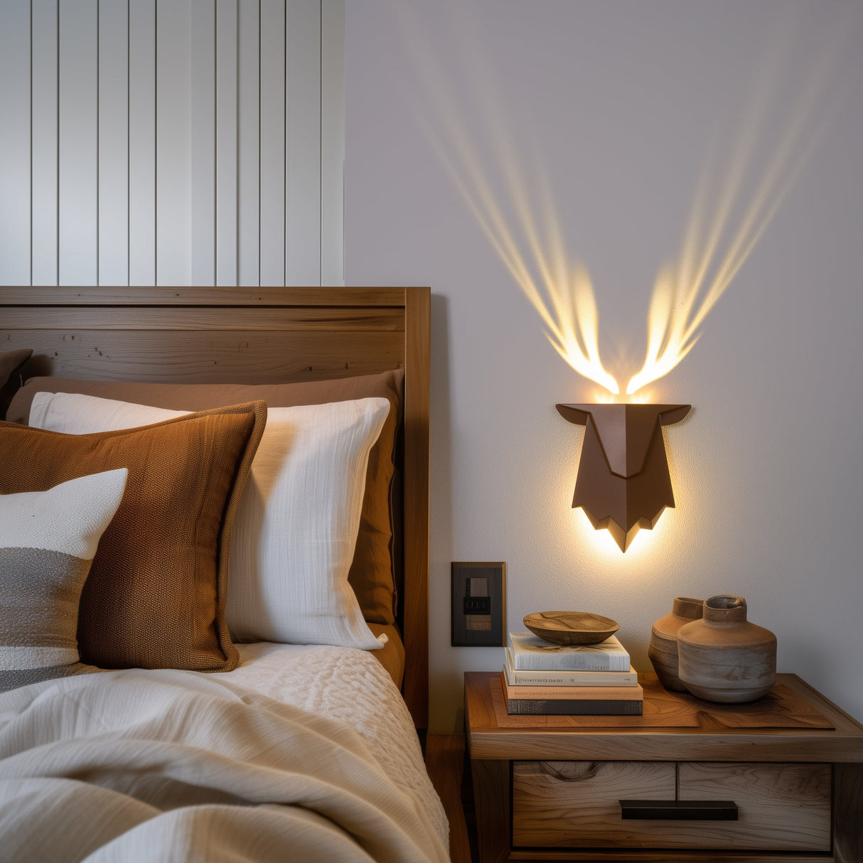 Elk Wall Lamp – Unique Projection Light with Antler Shadow Design