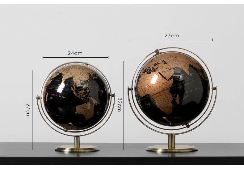 Luxury Metal World Globe – Decorative Ornament or Gift for Office or Home