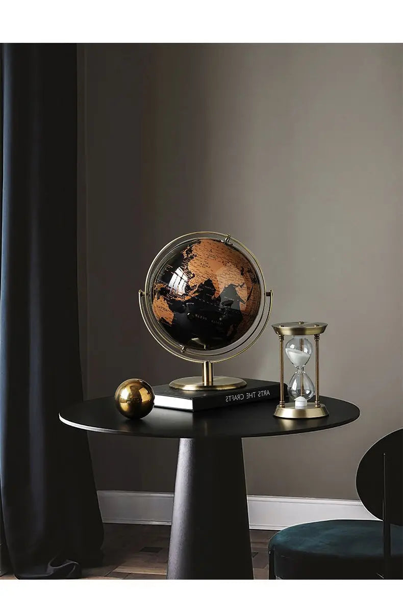 Luxury Metal World Globe – Decorative Ornament or Gift for Office or Home