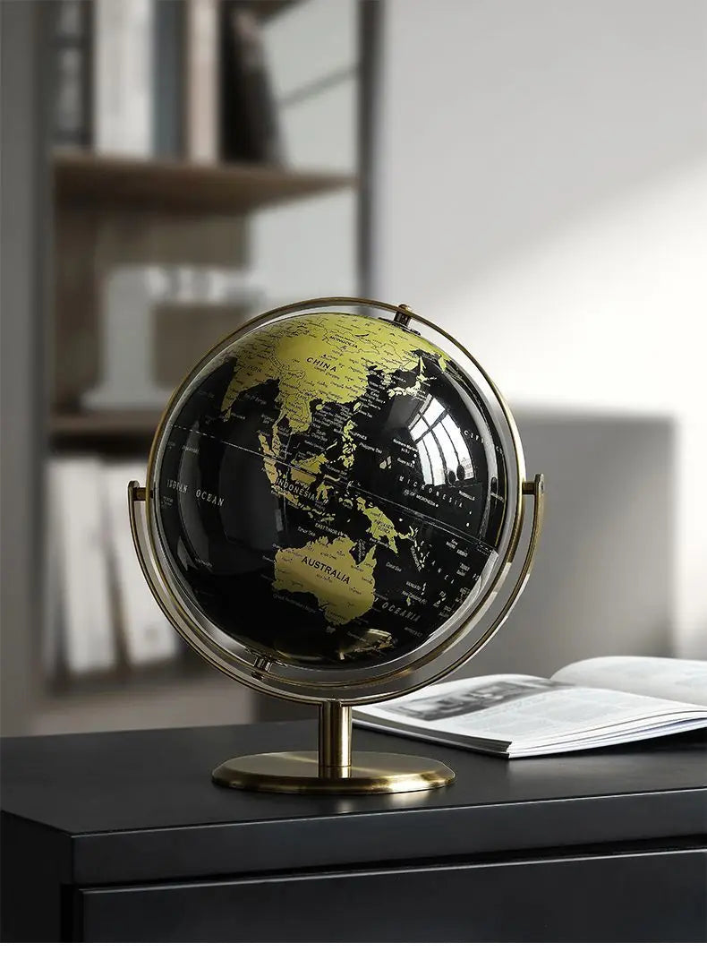 Luxury Metal World Globe – Decorative Ornament or Gift for Office or Home