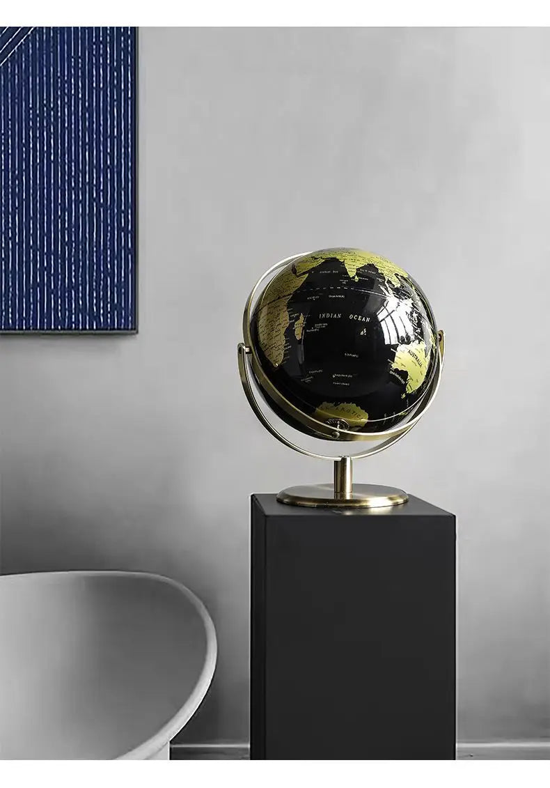 Luxury Metal World Globe – Decorative Ornament or Gift for Office or Home
