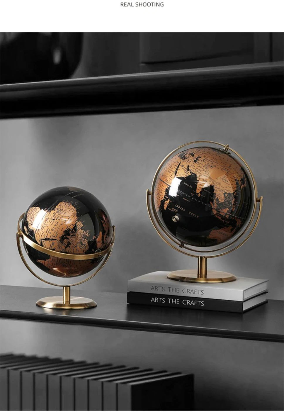 Luxury Metal World Globe – Decorative Ornament or Gift for Office or Home