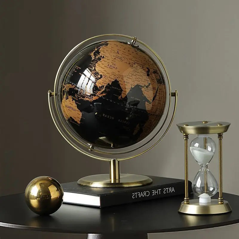 Luxury Metal World Globe – Decorative Ornament or Gift for Office or Home