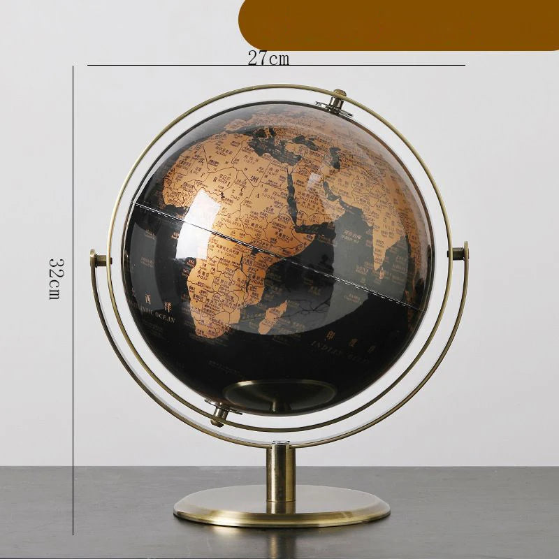 Luxury Metal World Globe – Decorative Ornament or Gift for Office or Home