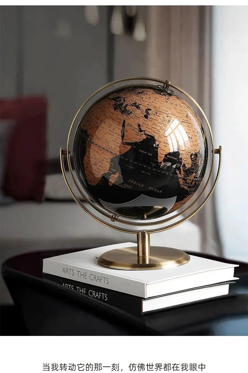 Luxury Metal World Globe – Decorative Ornament or Gift for Office or Home