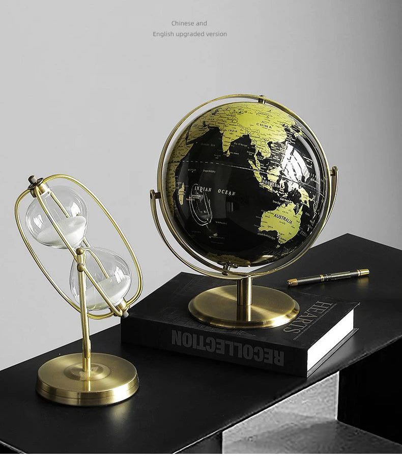 Luxury Metal World Globe – Decorative Ornament or Gift for Office or Home