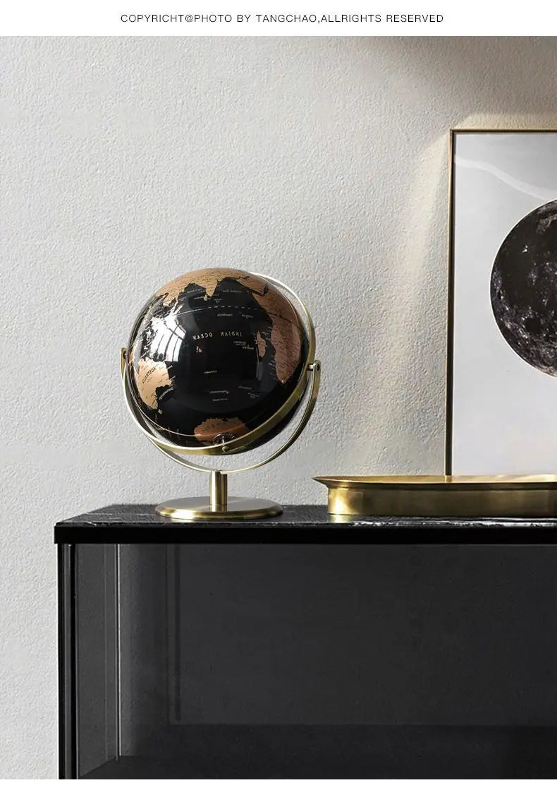 Luxury Metal World Globe – Decorative Ornament or Gift for Office or Home
