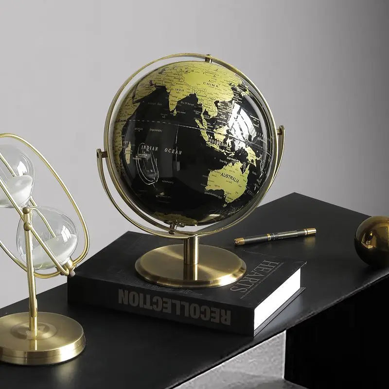 Luxury Metal World Globe – Decorative Ornament or Gift for Office or Home