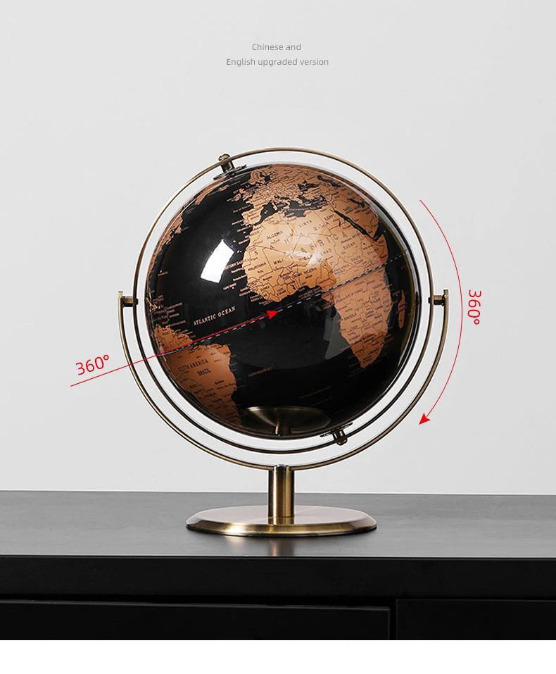Luxury Metal World Globe – Decorative Ornament or Gift for Office or Home
