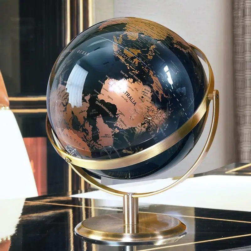 Luxury Metal World Globe – Decorative Ornament or Gift for Office or Home