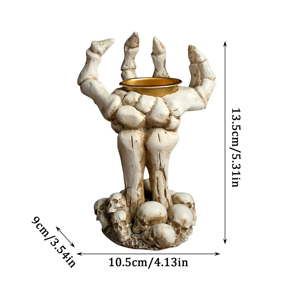 Spooky Bonfire Candle Holder – Halloween Resin Statue for Mantel or Tabletop Decor