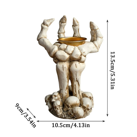 Spooky Bonfire Candle Holder – Halloween Resin Statue for Mantel or Tabletop Decor