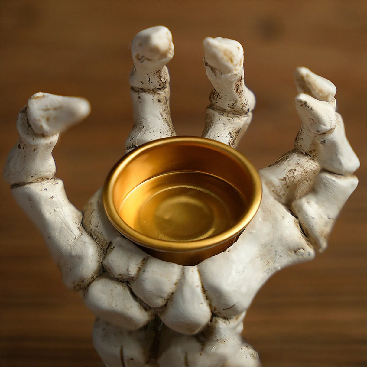 Spooky Bonfire Candle Holder – Halloween Resin Statue for Mantel or Tabletop Decor