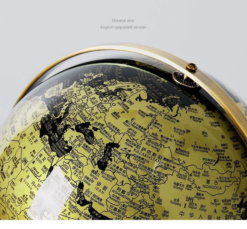 Luxury Metal World Globe – Decorative Ornament or Gift for Office or Home