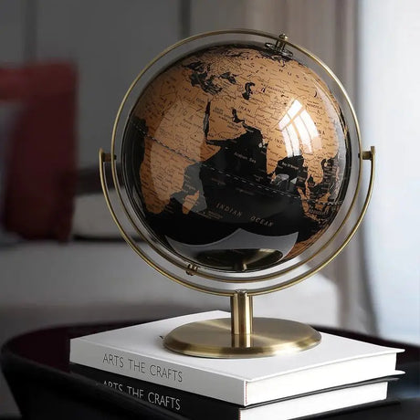 Luxury Metal World Globe – Decorative Ornament or Gift for Office or Home