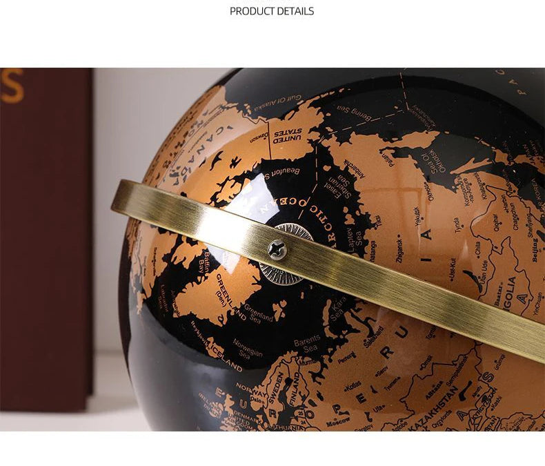 Luxury Metal World Globe – Decorative Ornament or Gift for Office or Home