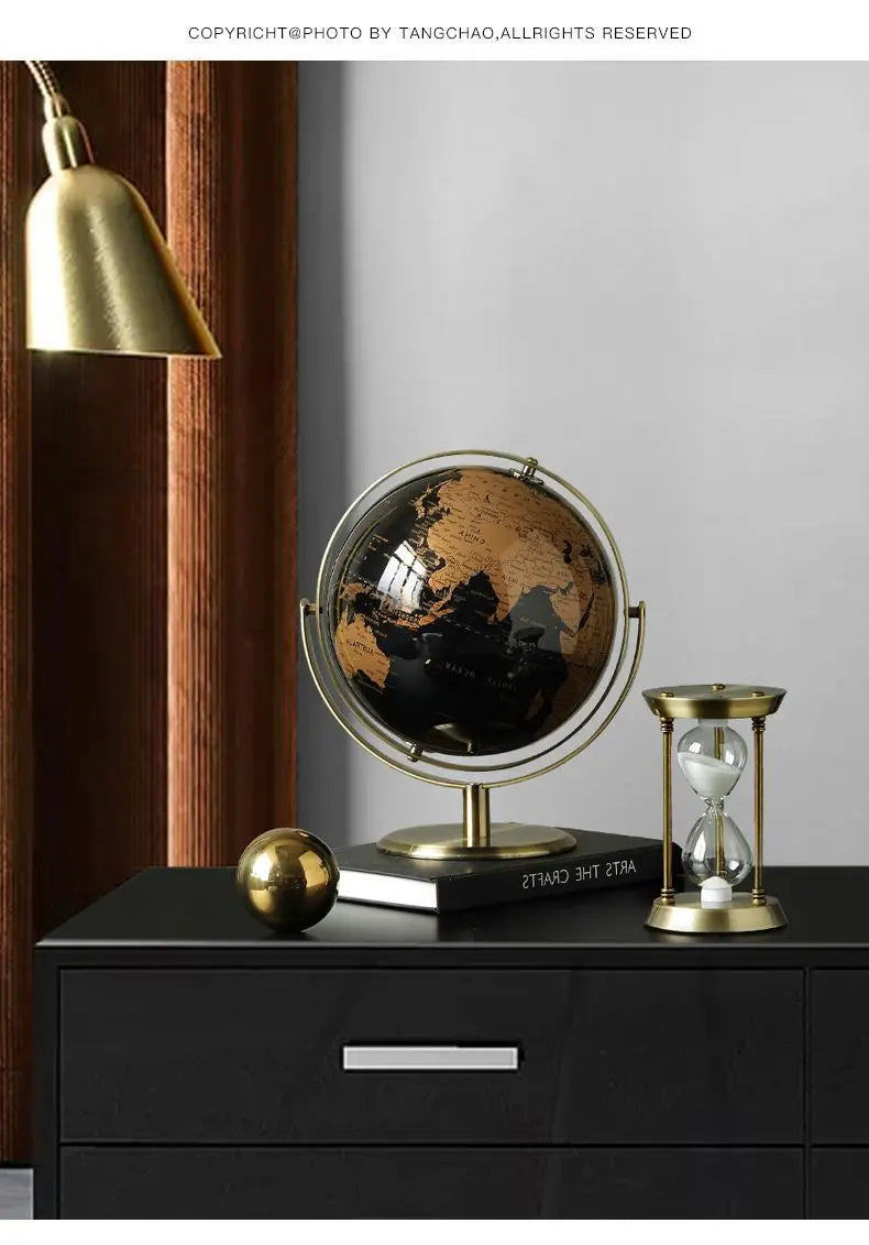 Luxury Metal World Globe – Decorative Ornament or Gift for Office or Home