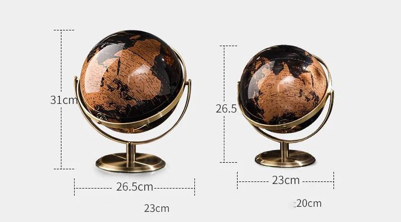 Luxury Metal World Globe – Decorative Ornament or Gift for Office or Home