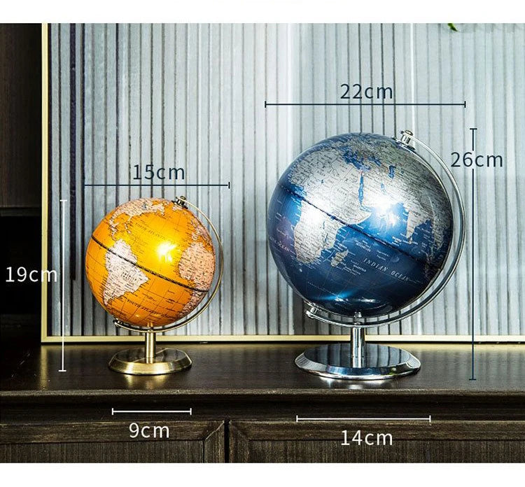 Luxury Metal World Globe – Decorative Ornament or Gift for Office or Home