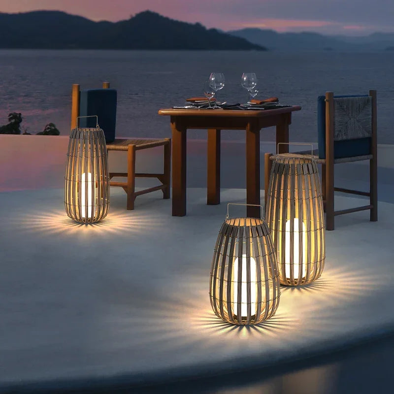 Boho Raffia Solar Lantern