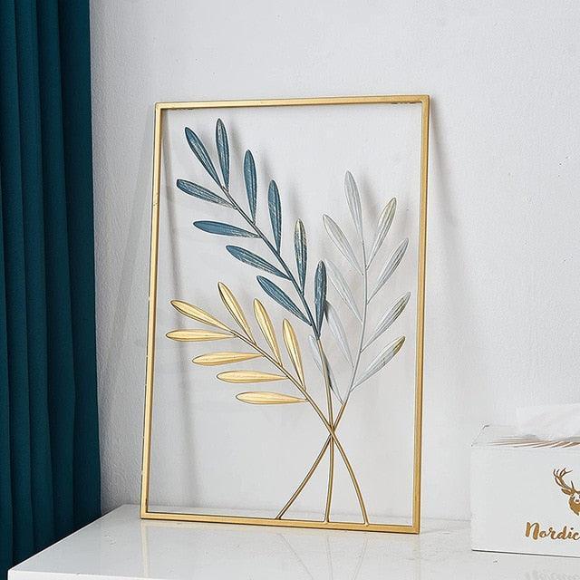 Breeze Golden Leaf Metal Wall Art - BLISOME