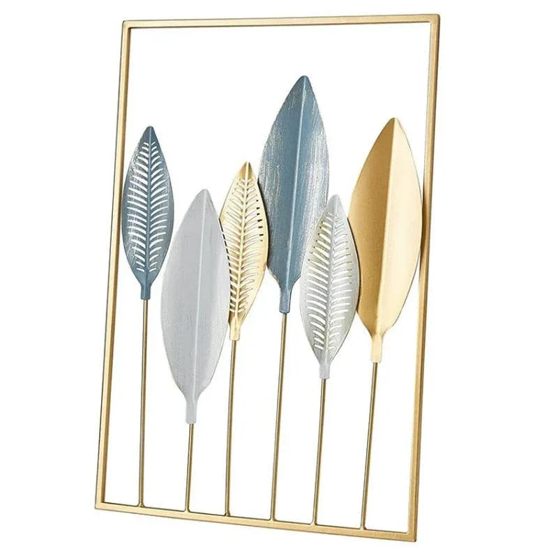 Breeze Golden Leaf Metal Wall Art - BLISOME