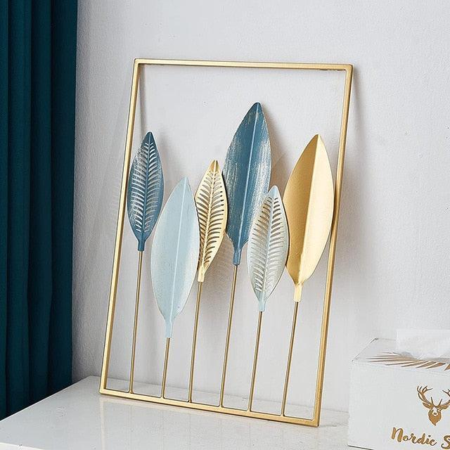 Breeze Golden Leaf Metal Wall Art - BLISOME