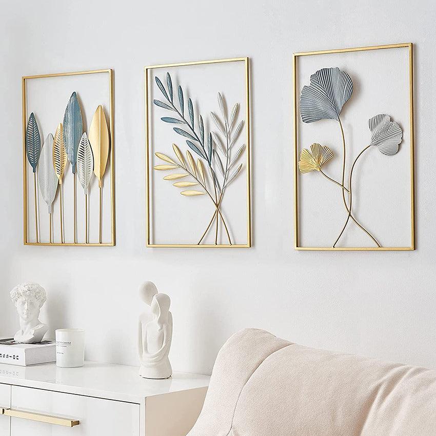 Breeze Golden Leaf Metal Wall Art – Elegant Nature-Inspired