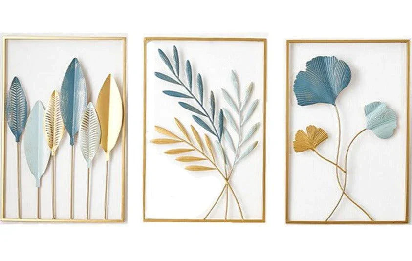 Breeze Golden Leaf Metal Wall Art - BLISOME
