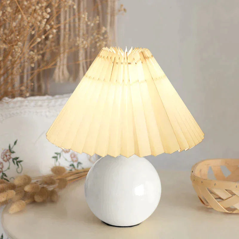 Brella Pleated Ceramic Table Lamp - BLISOME