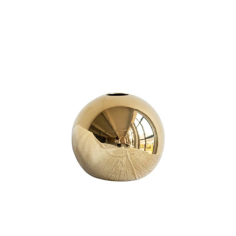 Cino Sphere Golden Flower Vase - BLISOME