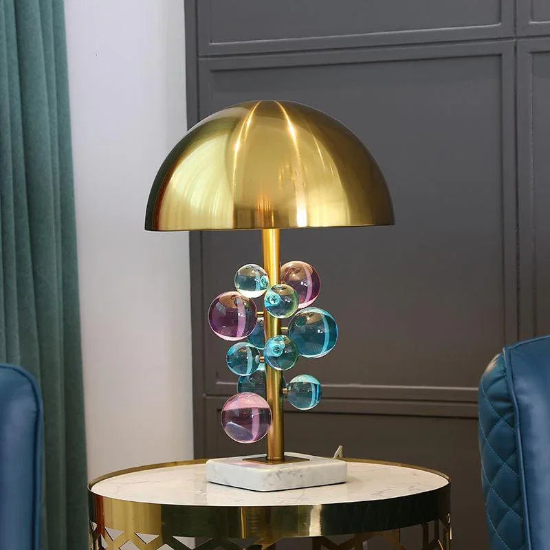 Esme Golden Crystal Mushroom Table Lamp - BLISOME