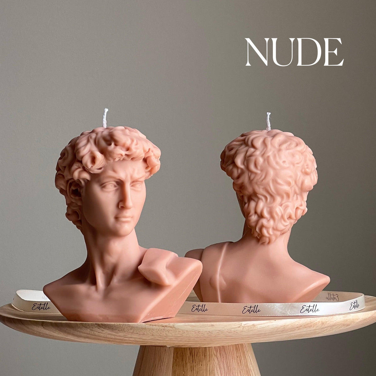 Michelangelo's David Head Candle – Handmade Soy Wax Bust Statue