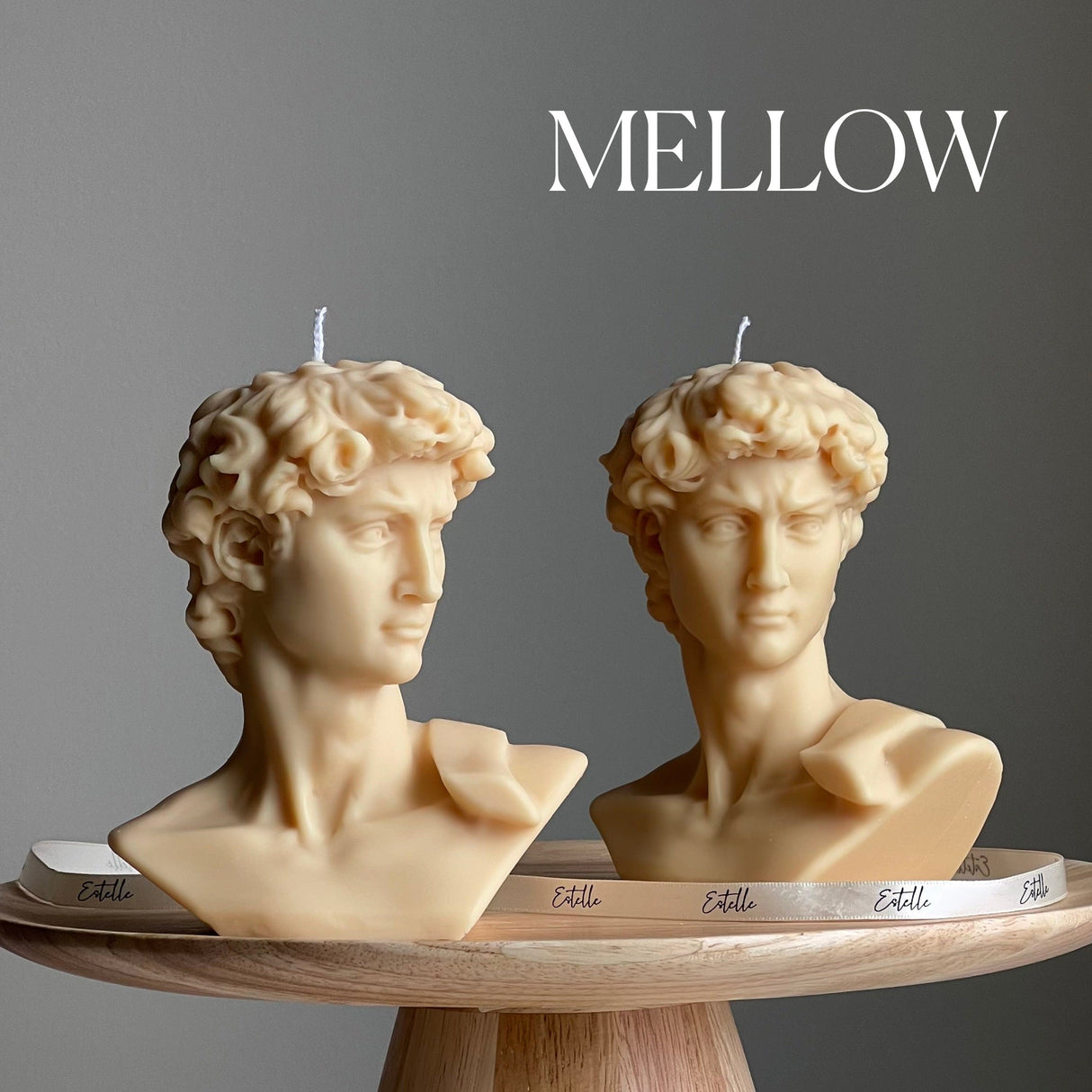 Michelangelo's David Head Candle – Handmade Soy Wax Bust Statue