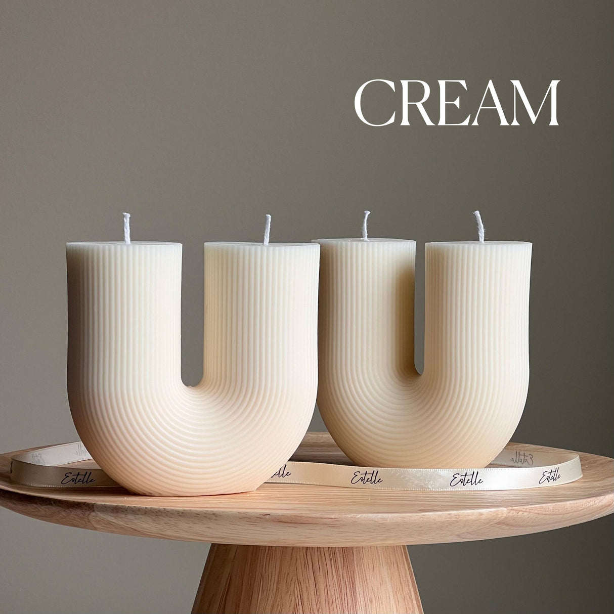 Ribbed U-Shaped Candle – Handmade Soy Wax Home Décor