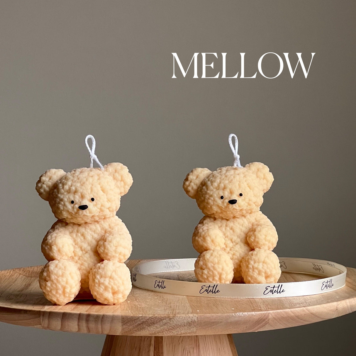 Fluffy Bear Sculptural Candle – Handmade Soy Wax Home Décor