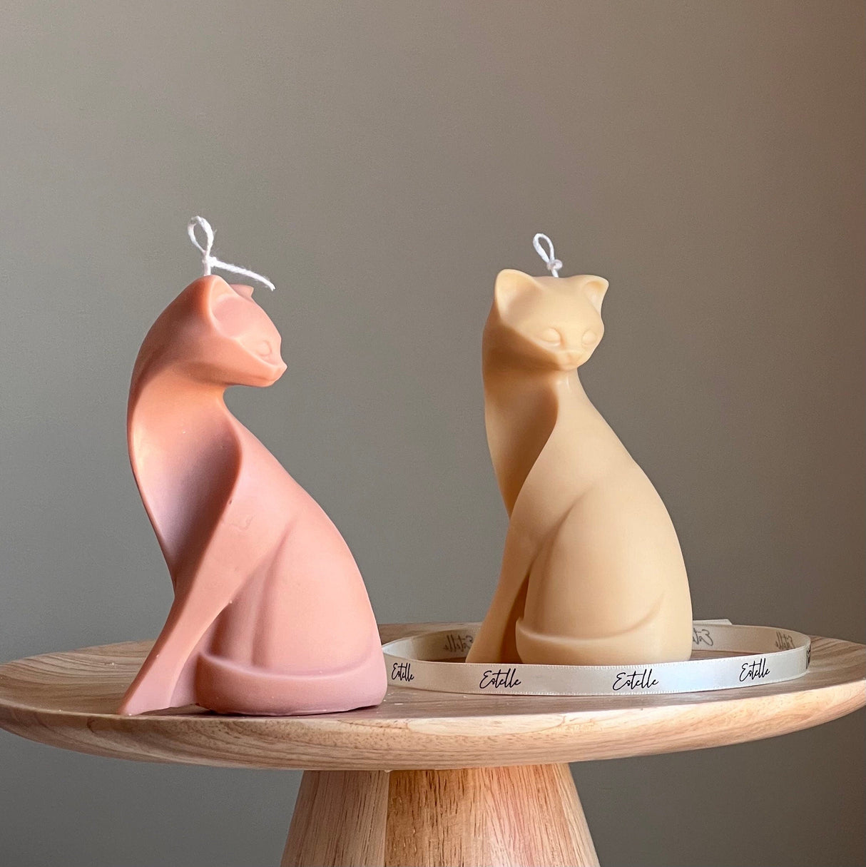 Handmade Soy Cat Candle | Unscented Decorative Pillar-0