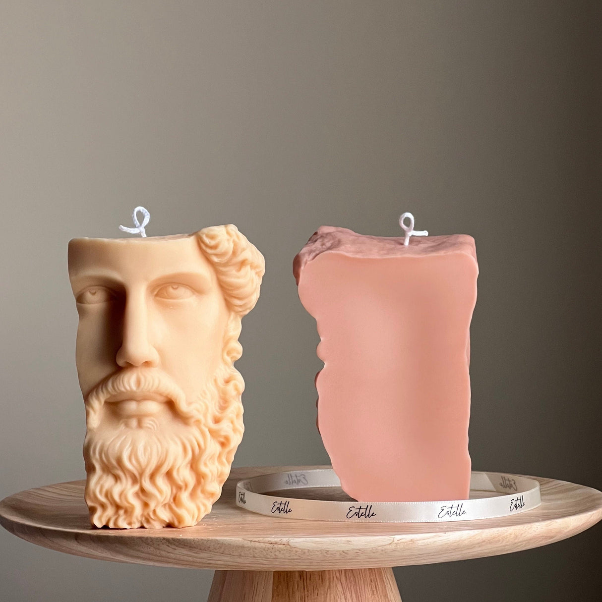 Greek Zeus Bust Candle – Handmade Sculptural Soy Wax Décor
