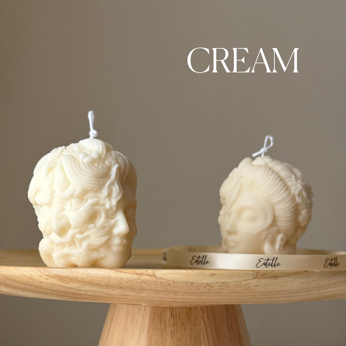 Sculptural Lady Head Candle | Handmade Soy Wax Decor-2