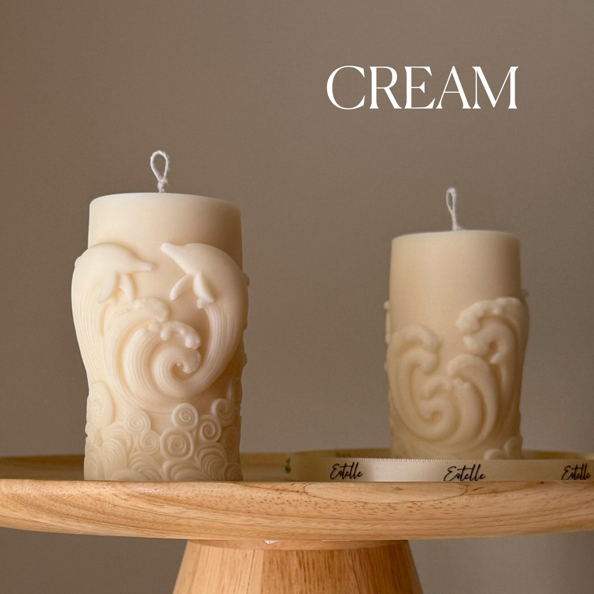Dolphin Pillar Candle – Handmade Soy Wax Sculptural Décor
